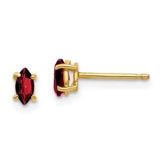 Buy Exclusive 14K Gold Marquise Garnet Earrings - 5x2.5mm, Stylish Value!