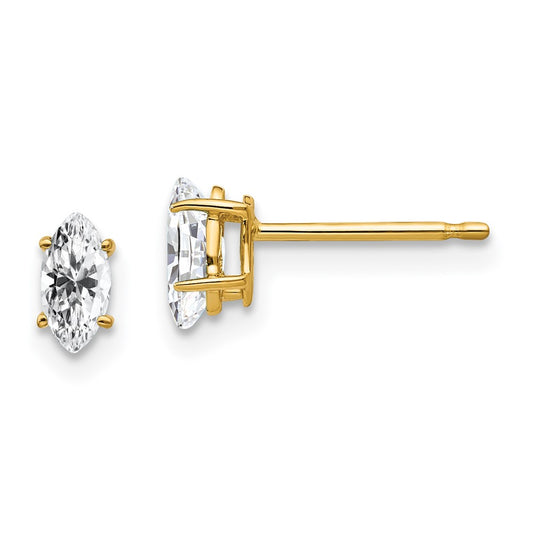 Buy Stylish 14K Gold Marquise Cut Cubic Zirconia Earrings, 6x3mm