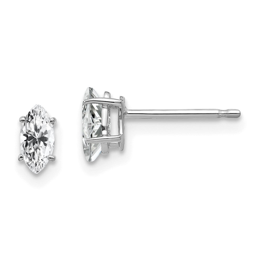 Buy 14K White Gold Marquise Earrings - 6x3mm CZ, Stylish & Affordable