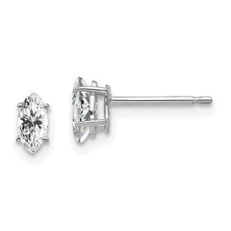 Buy 14K White Gold Marquise Earrings - 6x3mm CZ, Stylish & Affordable