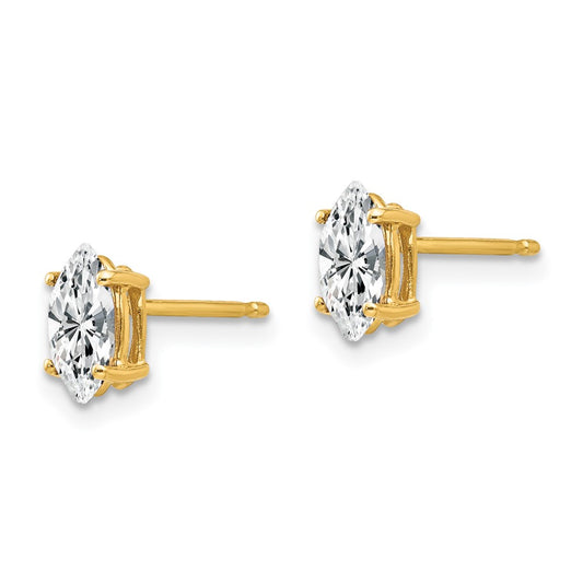 Shop Exclusive 14K Gold Marquise Earrings - 7x3.5mm CZ, Stylish & Affordable