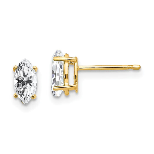 Shop Exclusive 14K Gold Marquise Earrings - 7x3.5mm CZ, Stylish & Affordable