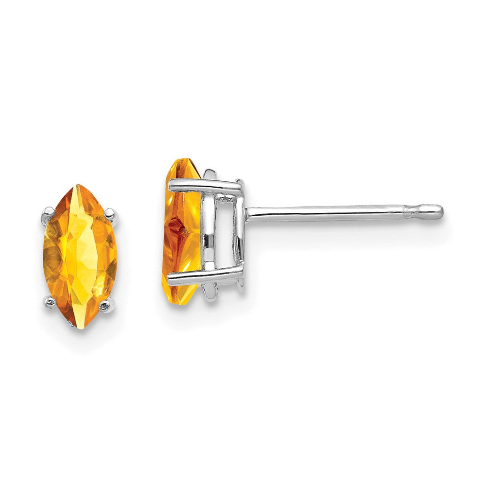 Shop Stylish 14K White Gold Marquise Citrine Earrings - 7x3.5mm Value!