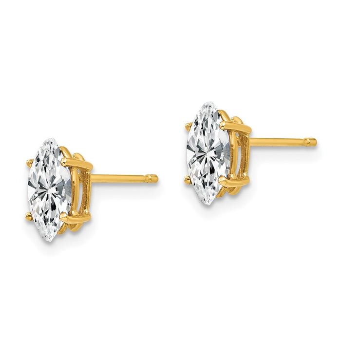 Designer 14K Gold Marquise Cut Earrings 8x4mm | Stylish & Affordable Sparkle-2