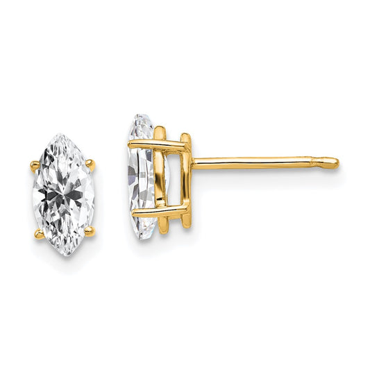 Designer 14K Gold Marquise Cut Earrings 8x4mm | Stylish & Affordable Sparkle