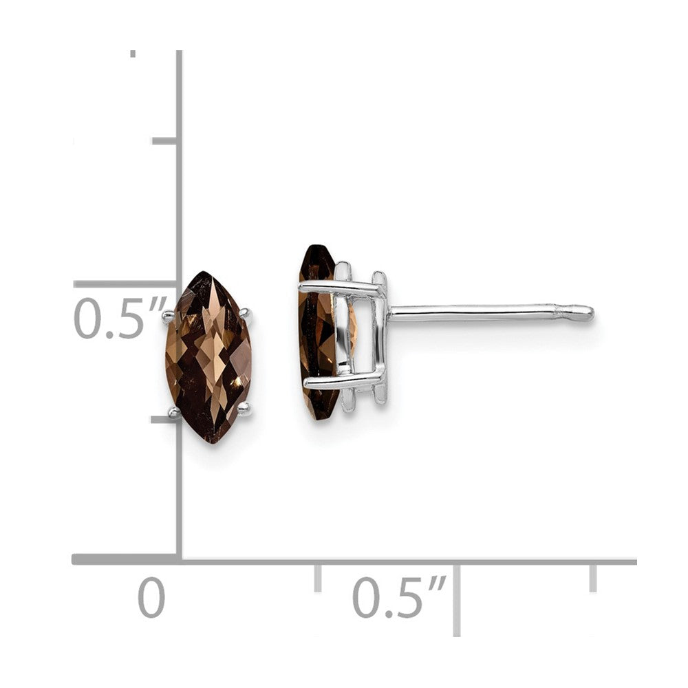 High-Quality 14K Gold 8x4mm Smoky Quartz Earrings - Stylish & Affordable!