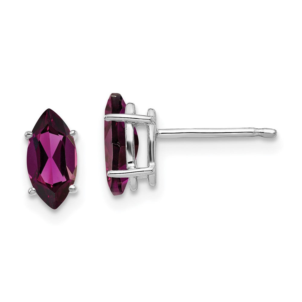 Buy Exclusive 14K White Gold Marquise Stud Earrings with 8x4mm Garnet - Stylish Value!