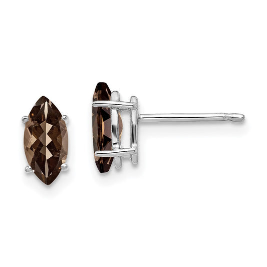 Shop Stylish 14K Gold 8x4mm Marquise Smoky Quartz Earrings - Luxury Value!