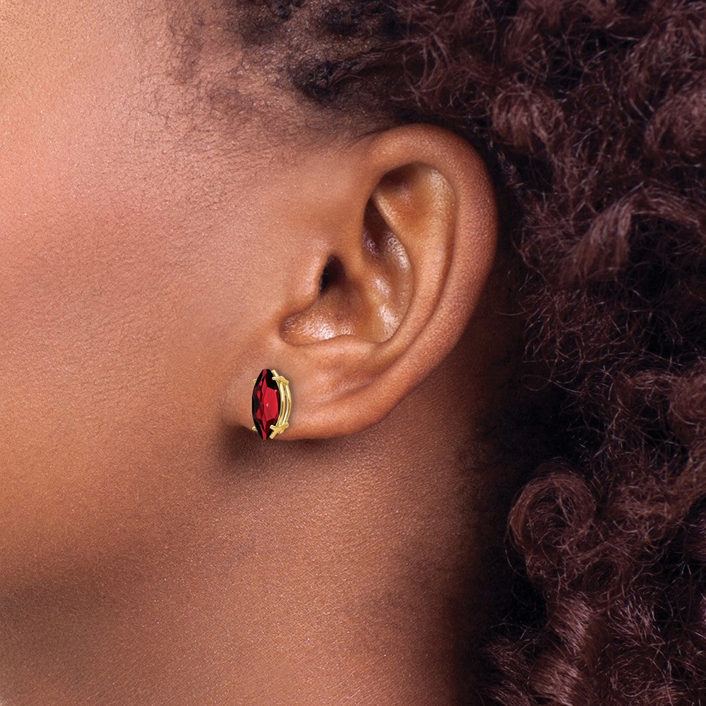 Exclusive 14K Gold Marquise Garnet Stud Earrings - Stylish Luxury at Great Value