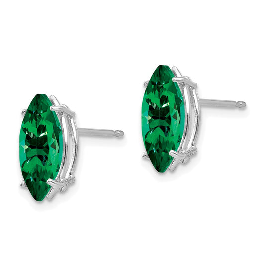 Buy Stylish 14K White Gold Marquise Stud Earrings - Exclusive Mount St. Helens Design