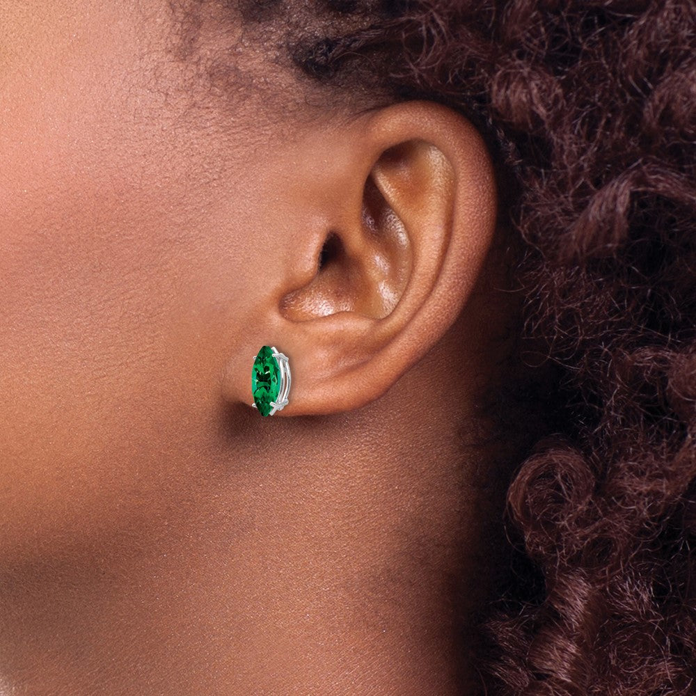 Buy Stylish 14K White Gold Marquise Stud Earrings - Exclusive Mount St. Helens Design