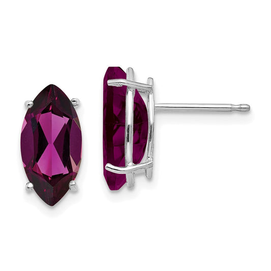 Shop Exclusive 14K White Gold Marquise Stud Earrings with 10x5mm Garnet