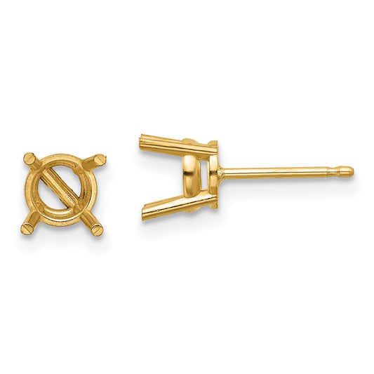 Exclusive 14K Gold 6mm Cushion-Shaped Earring Settings - Stylish Value!