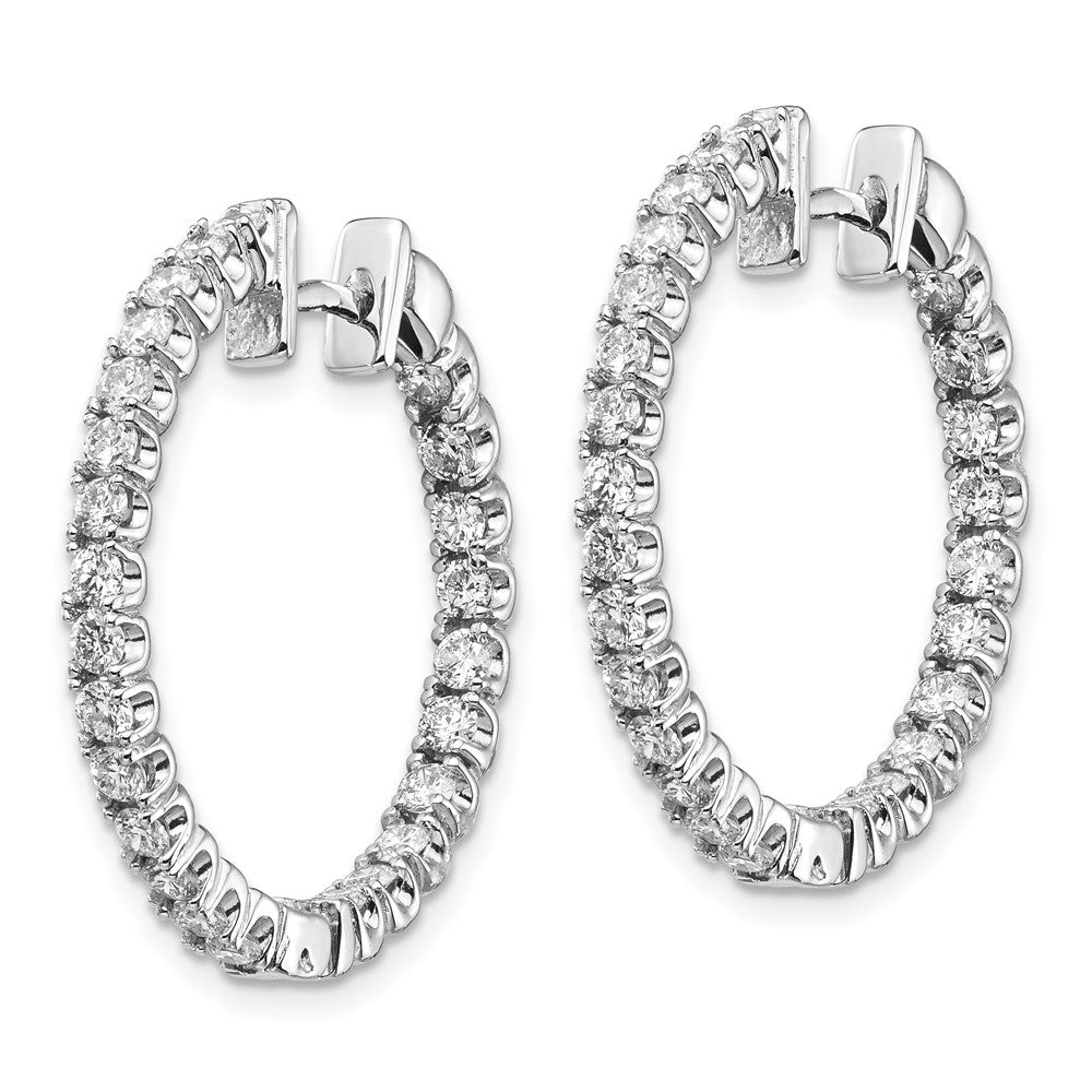 Shop Stylish 14K White Gold AA Diamond Hinge Hoop Earrings - Luxury Value!