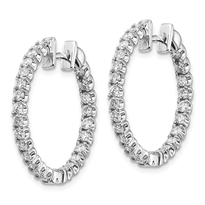 Shop Stylish 14K White Gold AA Diamond Hinge Hoop Earrings - Luxury Value!-2
