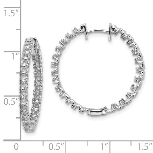 High-Quality 14K White Gold AA Diamond Huggie Hoop Earrings - Stylish Value!
