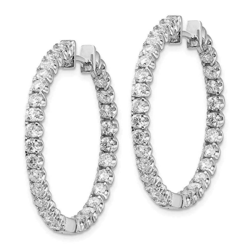 Shop Stylish 14K White Gold AA Diamond Hinge Hoop Earrings - Luxury Design!