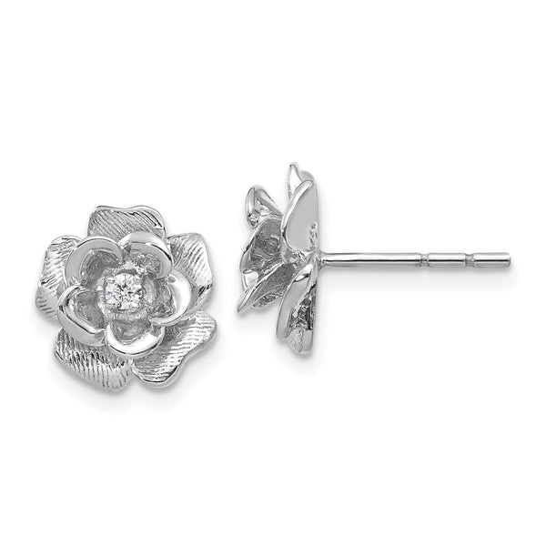 14K White Gold Diamond Earrings - 0.85mm Dimensions
