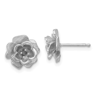 Buy Stylish 14K White Gold Elegant Diamond Flower Earring Settings - Value Design