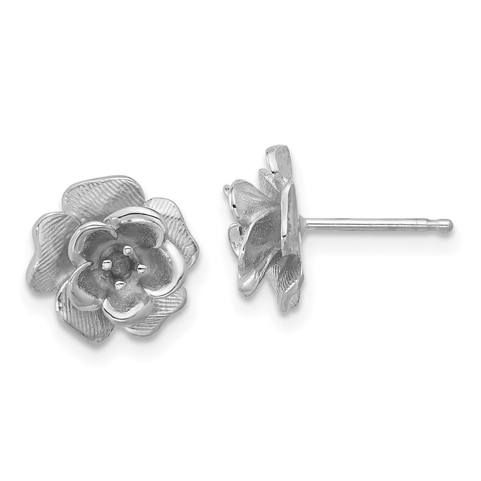 Buy Stylish 14K White Gold Elegant Diamond Flower Earring Settings - Value Design-1