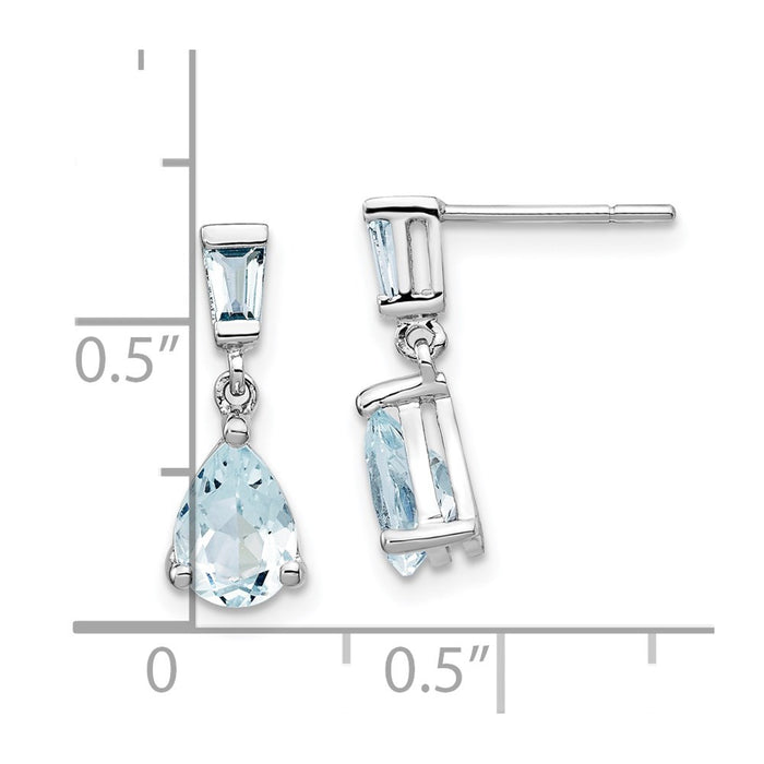 Shop Stylish 14K White Gold Aquamarine Drop Earrings - Luxury Value Design-4