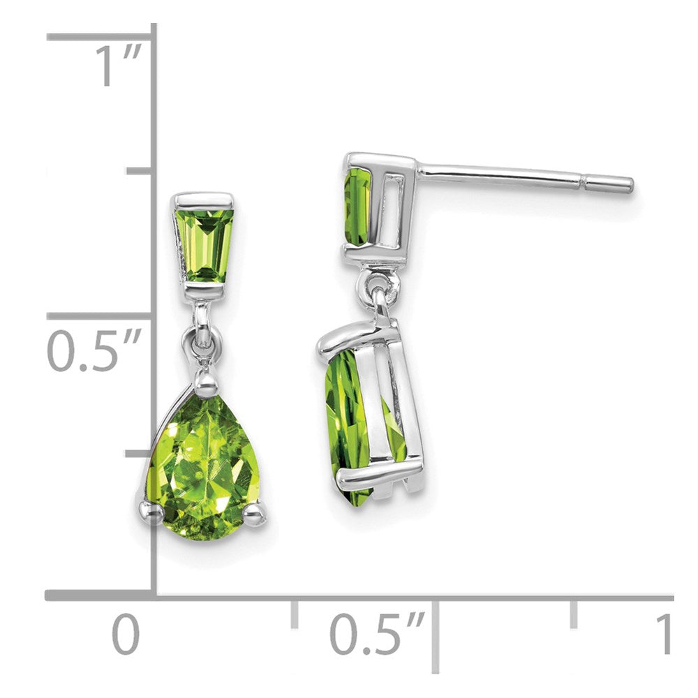 Buy Stylish 14K White Gold Peridot Drop Earrings | Affordable Luxury