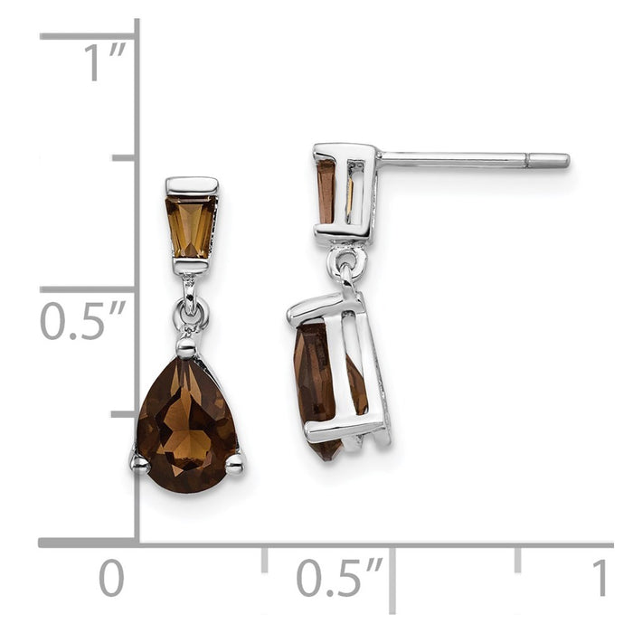 Exclusive 14K White Gold Smoky Quartz Drop Earrings - Stylish & Affordable Value-4