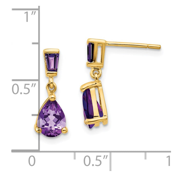 Buy Exclusive 14K Gold Amethyst Drop Earrings - Stylish, Affordable Luxury-4