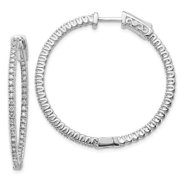 Shop 14K White Gold 3/4 Carat Lab-Grown Diamond Hoop Earrings - Stylish Value