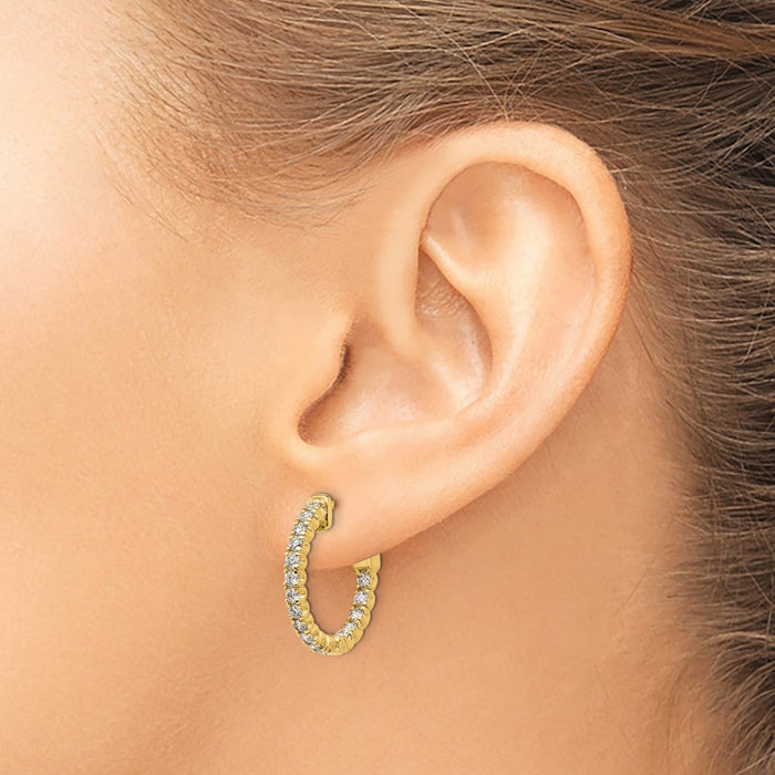 Exclusive 14K Gold 1 Carat Lab-Grown Diamond Hoop Earrings - Stylish Value!-4