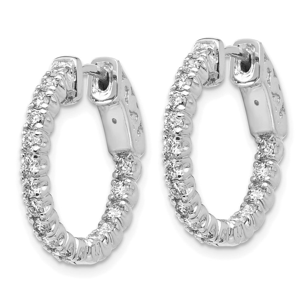 Shop Exclusive 14K White Gold Hoop Earrings with 1 Carat Lab-Grown Diamond