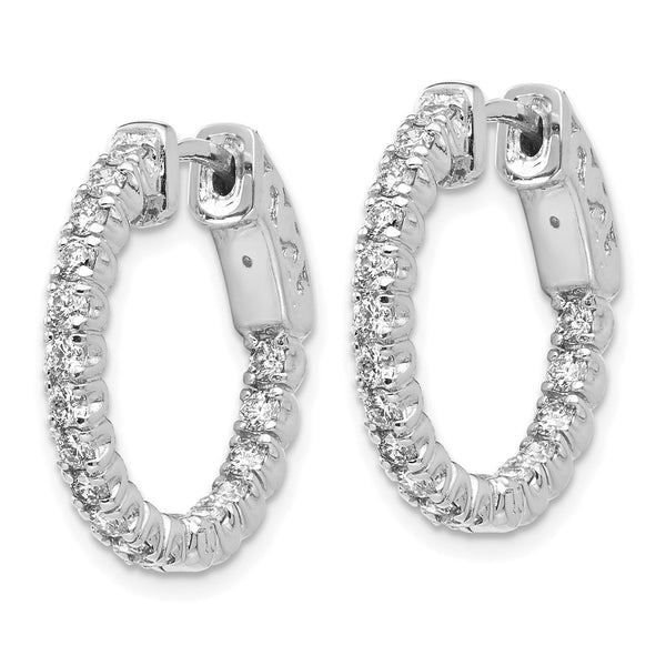 14K White Gold Hoop Earrings with 1 Carat Lab-Grown Diamond