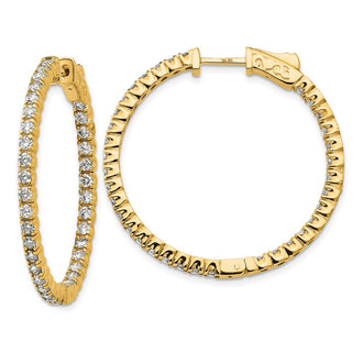 Shop Exclusive 14K Gold 2 Carat Lab-Grown Diamond Hoop Earrings - Stylish Safety Clasp