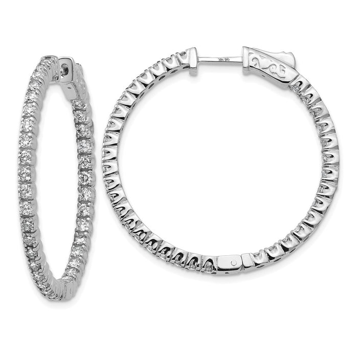 High-Quality 14K White Gold 2-Carat Lab-Grown Diamond Hoop Earrings - Stylish!-1