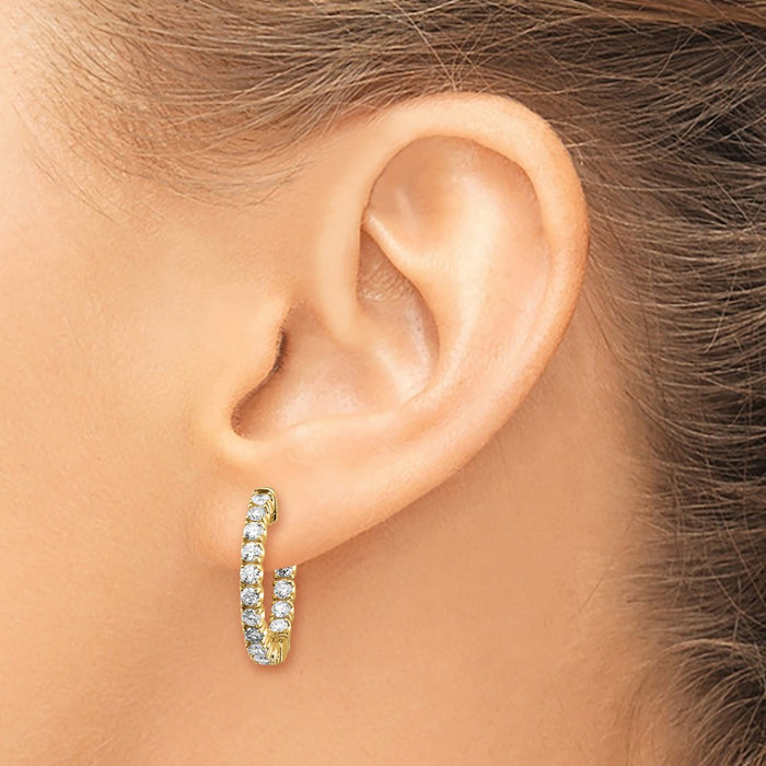 Buy Exclusive 14K Gold 1.5 Carat Lab-Grown Diamond Hoop Earrings - Stylish!-3