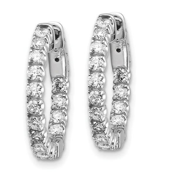 1.5 Carat Lab-Grown Diamond Hoop Earrings in 14K White Gold