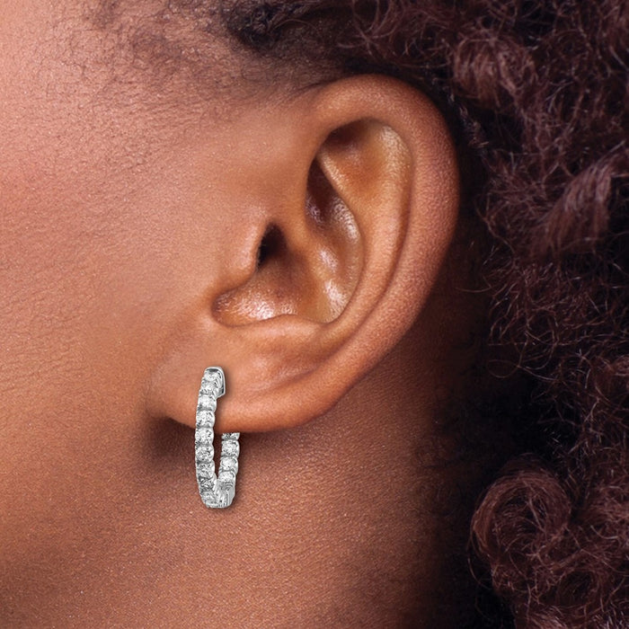 Buy Exclusive 1.5 Carat Lab-Grown Diamond Hoop Earrings in 14K White Gold-3