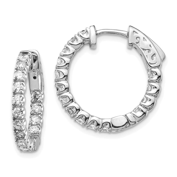 14K White Gold 1.5 Carat Lab-Grown Diamond Hoop Earrings - Style GR1-1014068