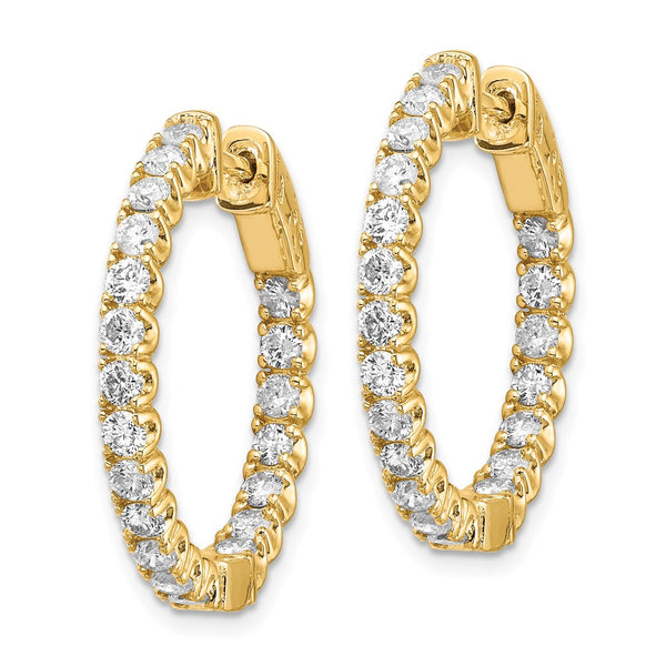 14K Gold 2-Carat Lab-Grown Diamond Hoop Earrings - Style GR1-1014081