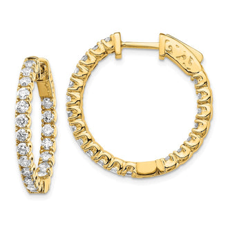 Exclusive 14K Gold Round Hoop Earrings with Lab-Grown Diamonds - Stylish Value