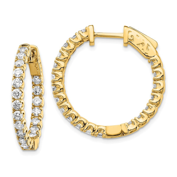 14K Gold 2-Carat Lab-Grown Diamond Hoop Earrings - Style GR1-1014081