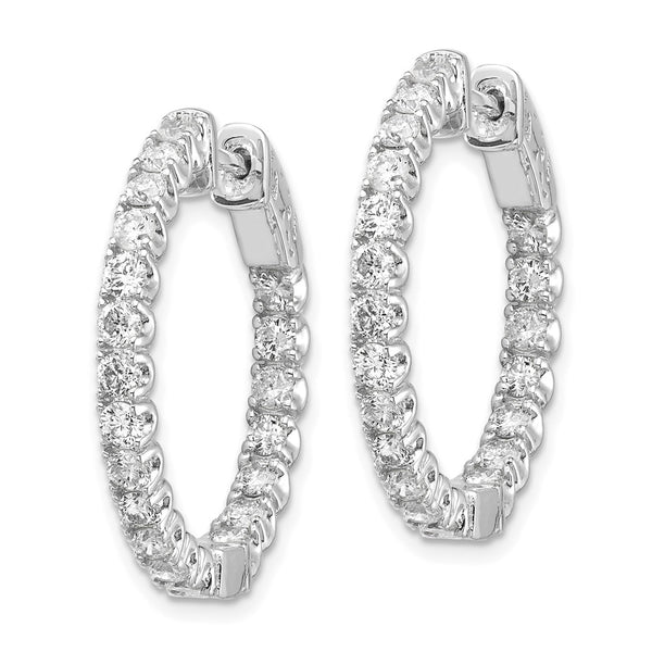 14K White Gold 2-Carat Lab-Grown Diamond Hoop Earrings - Style GR1-1014089