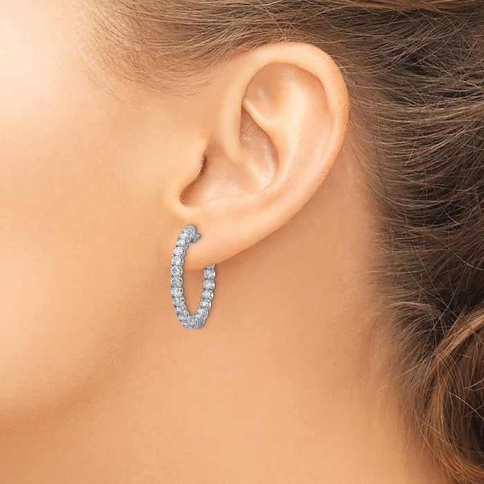 Shop Designer 14K White Gold 2-Carat Lab-Grown Diamond Hoop Earrings-3