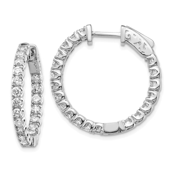 14K White Gold 2-Carat Lab-Grown Diamond Hoop Earrings - Style GR1-1014089