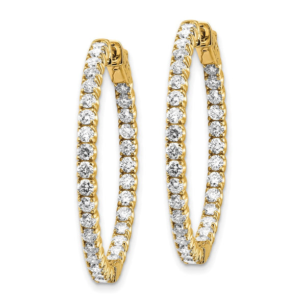 14K Gold 3.33 Carat Lab-Grown Diamond Hoop Earrings