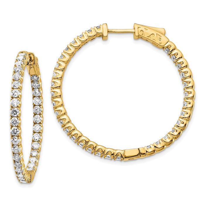 Shop Stylish 14K Lab-Grown Diamond Round Hoop Earrings - 1.5" & Safety Clasp-1