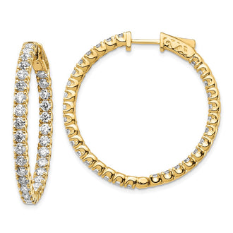 Shop Exclusive 14K Gold Hoop Earrings - 4.33 Carat Lab-Grown Diamonds, Stylish Design