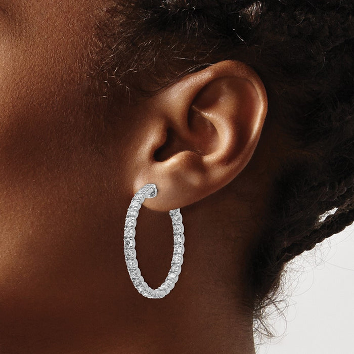 Buy Exclusive 14K White Gold 4.875 Carat Lab-Grown Diamond Hoop Earrings-3