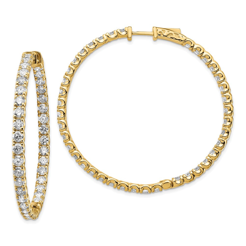 High-Quality 14K Gold 7.25 Carat Lab-Grown Diamond Hoop Earrings - Stylish Value!