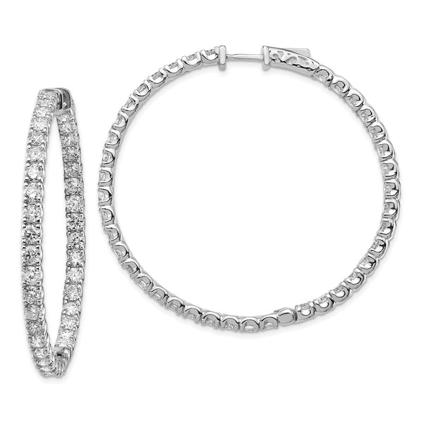 14K White Gold Hoop Earrings - 7.25 Carat Lab-Grown Diamonds